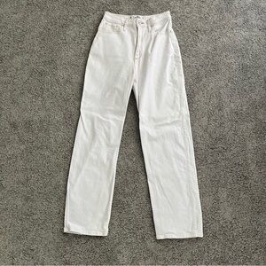 hollister white high rise dad jeans